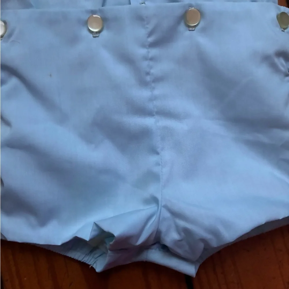 Vintage Classic Light Blue Sailor Romper for size 6 months C.I Castro